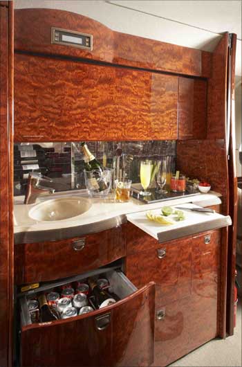 The galley cabinetry.