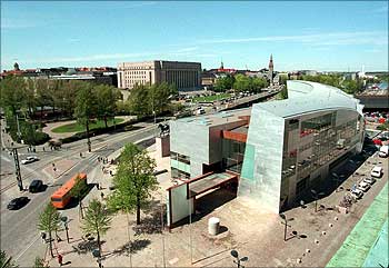 General view of Finland's museum of modern art, 'Kiasma' in Helsinki.