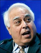 HRD Minister Kapil Sibal. Photograph: Reuters