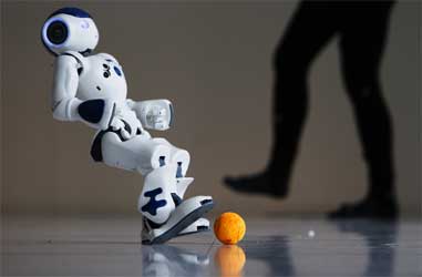 A robot showing off its skills.