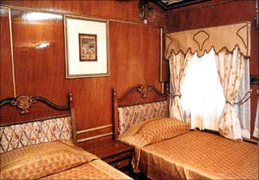 Interior view of the Palace on Wheels.