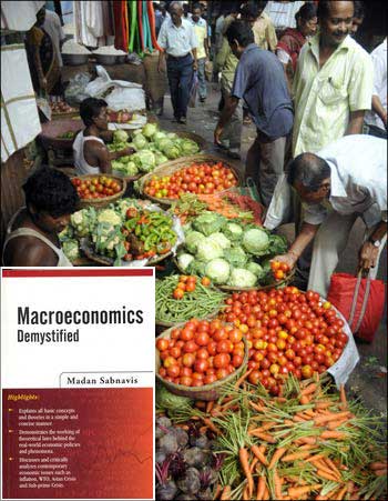 Image: (Inset) Macroeconomics Demystified, by Madan Sabnavis.