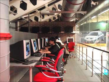 A cybercafe in Moscow.