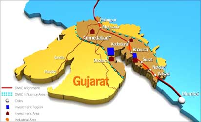 Delhi Mumbai Industrial Corridor through Gujarat.