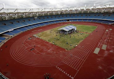 The Jawaharlal Nehru Stadium constructed for the 2010 Commonwealth Games.