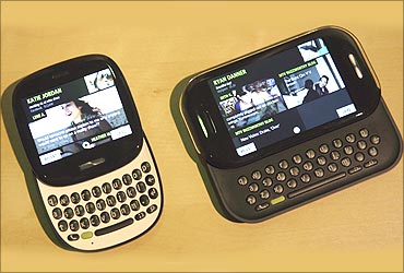 A pair of smart phones called Kin One (L) and Kin Two.