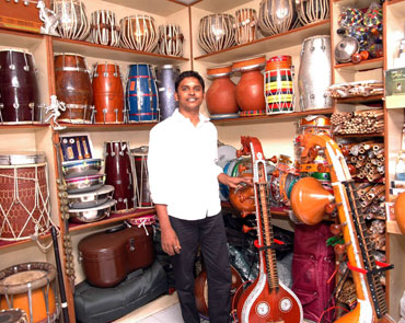 P Muthulingam at his shop.