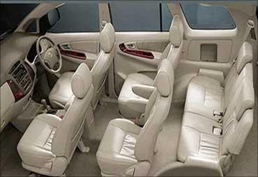 Interior of Toyota Innova.