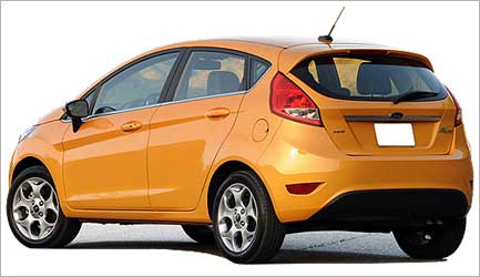 Rear view of Ford Fiesta.