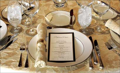 The menu and place setting.
