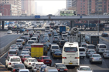 Traffic congestion in Beijing.