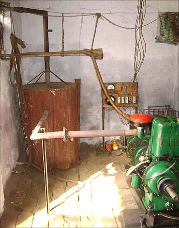pollution controlling device attached to the genset.