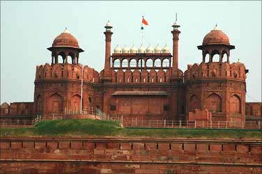 The Red Fort in Delhi.
