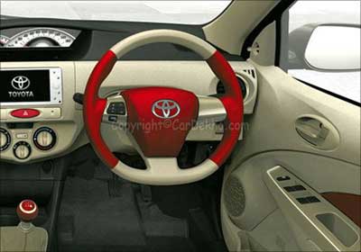 Toyota Etios steering wheel.