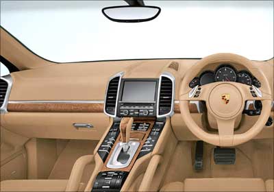 Interior view of Porsche Cayenne.