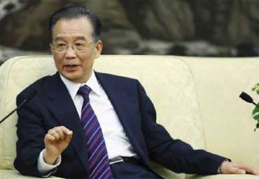Chinese Premier Wen Jiabao at China Development Forum at the Great Hall of the People in Beijing.