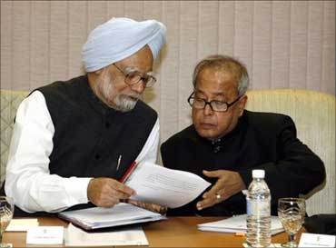 Prime Minister Manmohan Singh and Finance Minister Pranab Mukherjee.