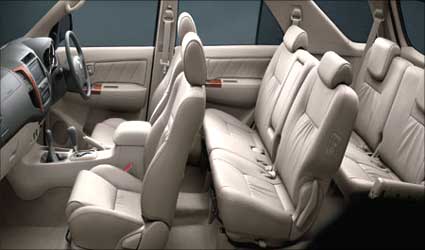 Interior view of Toyota Fortuner.