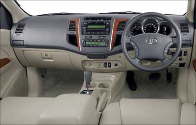 Interior of Toyota Fortuner.