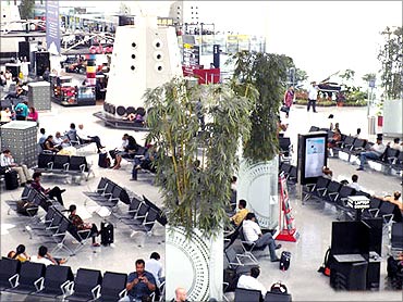 Passengers at the New Delhi International Airport.