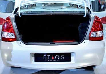The boot of Toyota Etios.