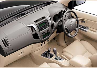 The dashboard of Toyota Fortuner.