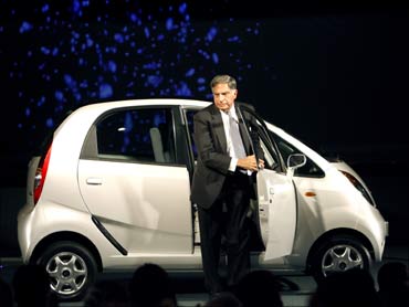 Ratan Tata at the launch of the Nano.