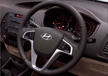 Interior of Hyundai i20.