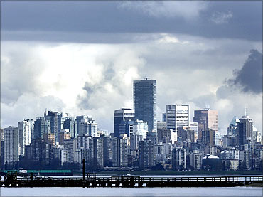 The downtown skyline of Vancouver.