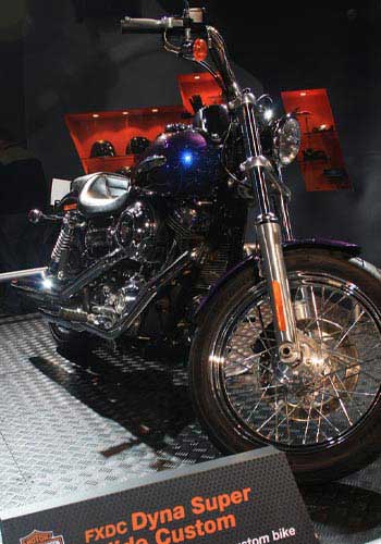 A Harley-Davidson beauty at the Auto Expo.