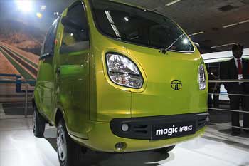 The 611cc five-seater 'Magic Iris' from Tata Motors.