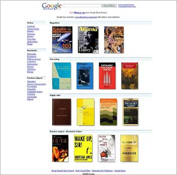 Google's oline book search initiative.