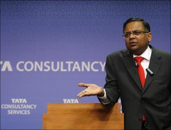 Image: TCS CEO N Chandrasekaran. Photograph: Punit Paranjpe/Reuters