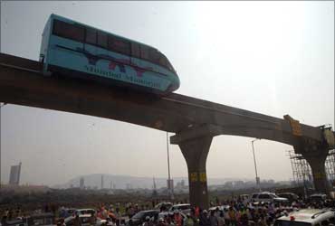 Trial run of Mumbai monorail.