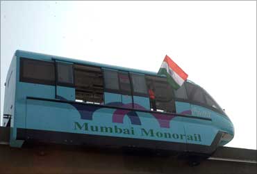 Trial run of the Mumbai Monorail.