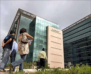 Employees at the Microsoft India Development Centre.