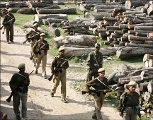 Paramilitary soldiers patrol Nandigram village