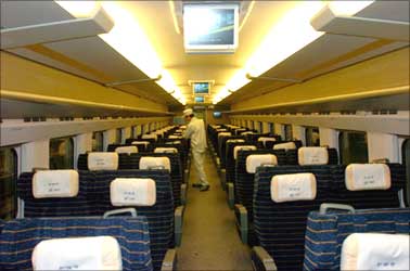 Interior of China's bullet train.