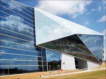 One of the development centres at the Infosys Mysore Development Centre that has been designed by ace architect Hafeez Contractor.