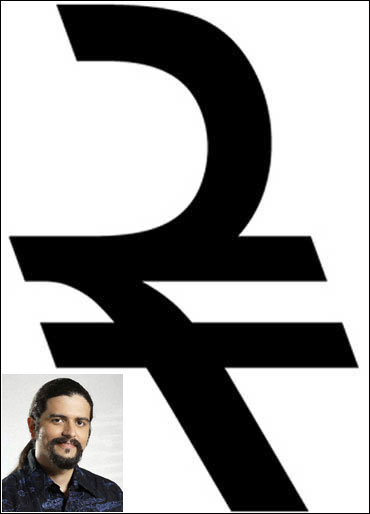 Shahrukh J Irani's rupee symbol (inset) Irani.