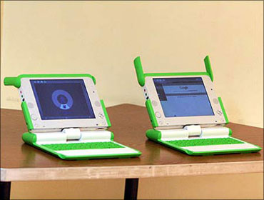 The OLPC's XO Laptop which costs $188. India's $30-laptop will now be the cheapest.