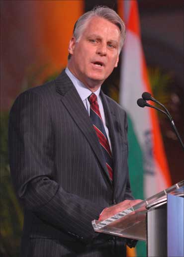 US Ambassador to India, Timothy Roemer, addressing a gathering at the 35th anniversary celebrations of USIBC.