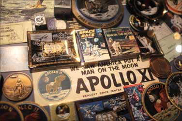 Apollo 11 souvenirs at the US Astronaut Hall of Fame in Cape Canaveral.