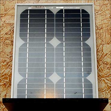 A solar panel made by Kirti.