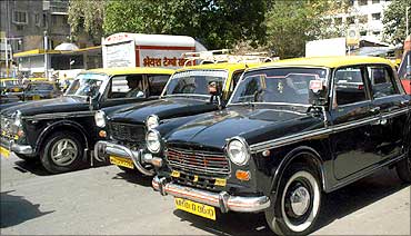 Taxis in Mumbai.