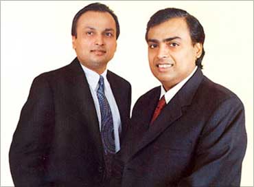 Anil Ambani and Mukesh Ambani.