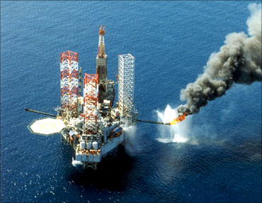 An off shore oil rig of state-run Korea National Oil Corp (KNOC).