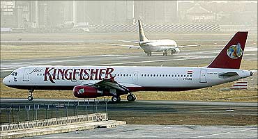 Kingfisher Airlines at Mumbai airport.