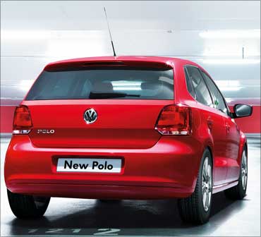 Rear view of Volkswagen Polo.