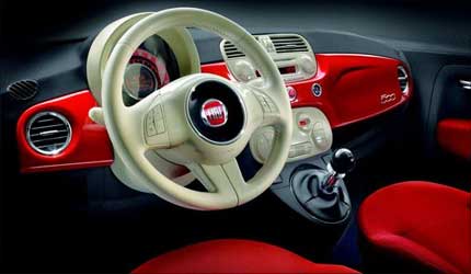 Interior of Fiat 500.